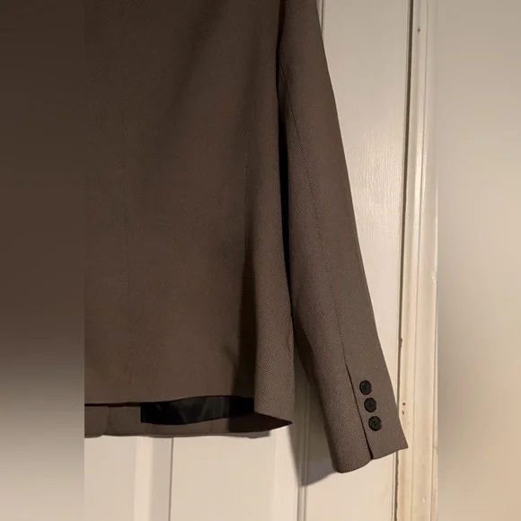 Kasper 2 Piece Tan & Black Print Pant Suit Women Size 14 Business Classic - Picture 9 of 12